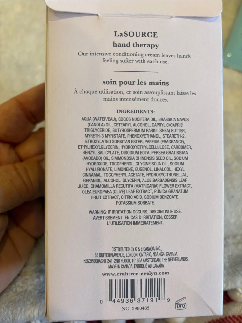 Crabtree & Evelyn Scented LaSOURCE Hand Therapy NWT 3.5oz